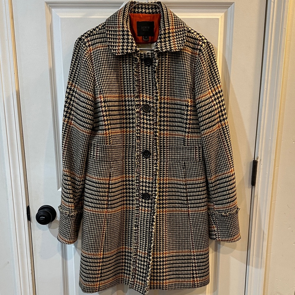 J. Crew Houndstooth Patterned Jacket in Black, Cr… - image 8